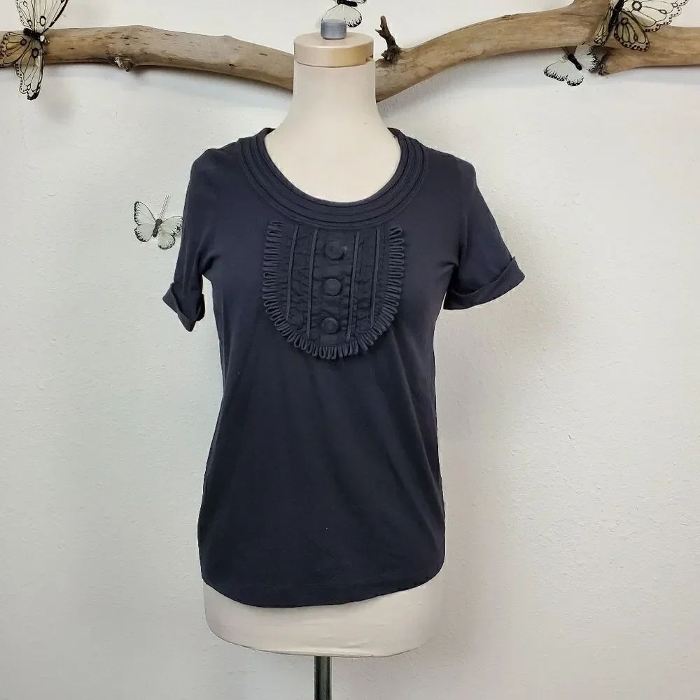 See by chloe embroidered bib front black top